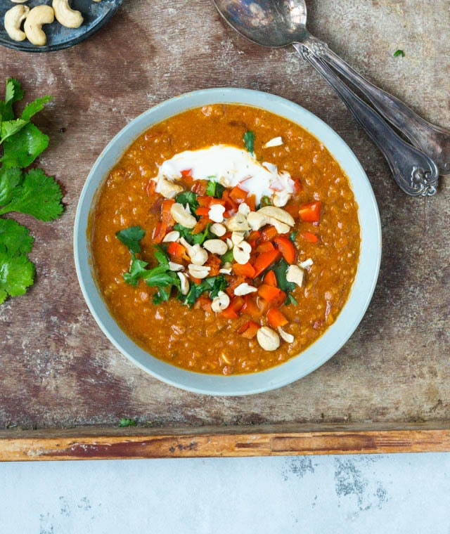Indisk vegetarisk suppe