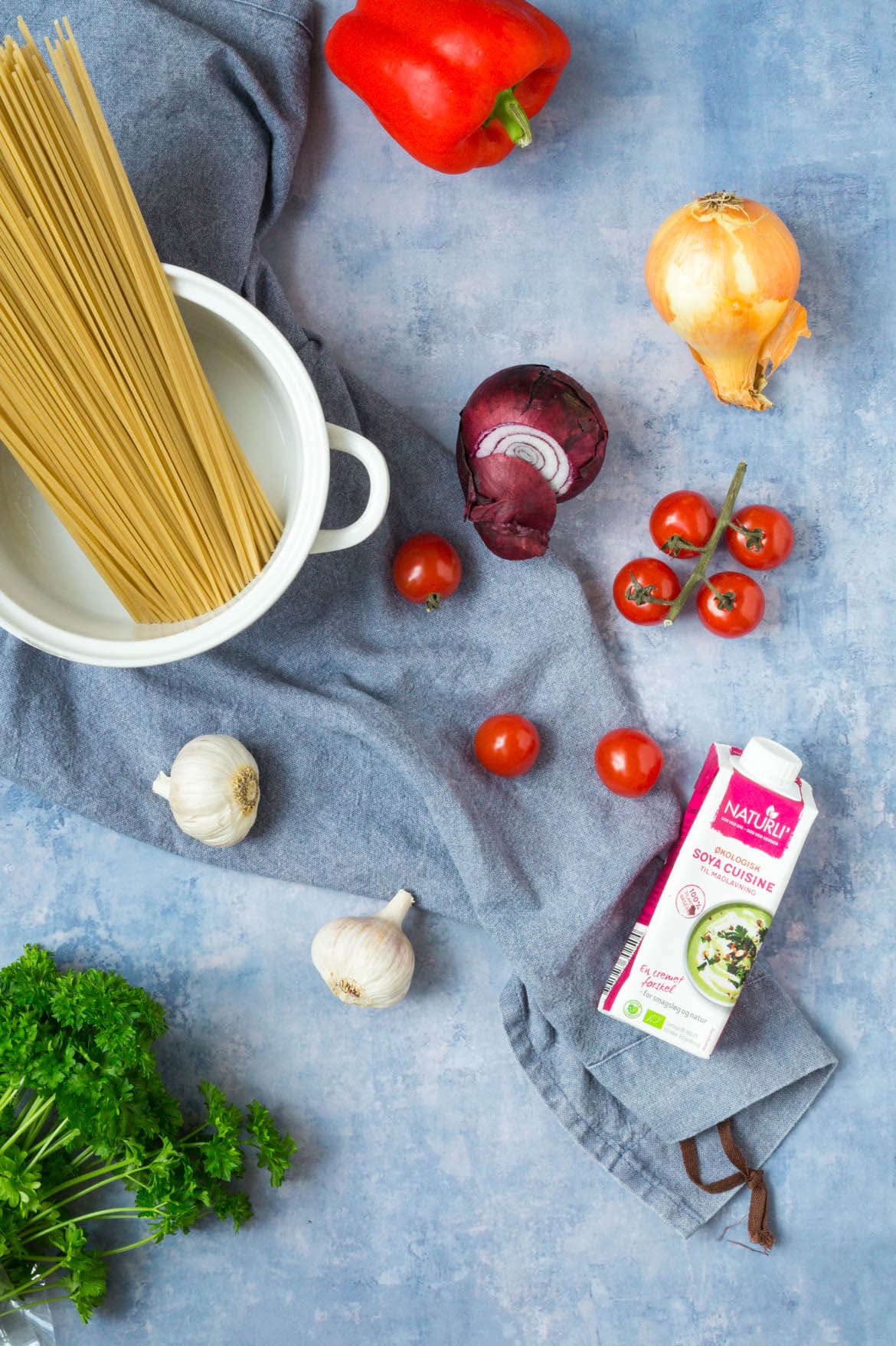 Vegetarisk cremet one-pot pasta Vegetarisk cremet one-pot pasta