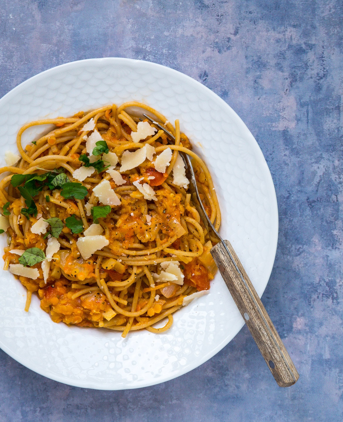 Spaghetti i linsesauce Spaghetti i linsesauce
