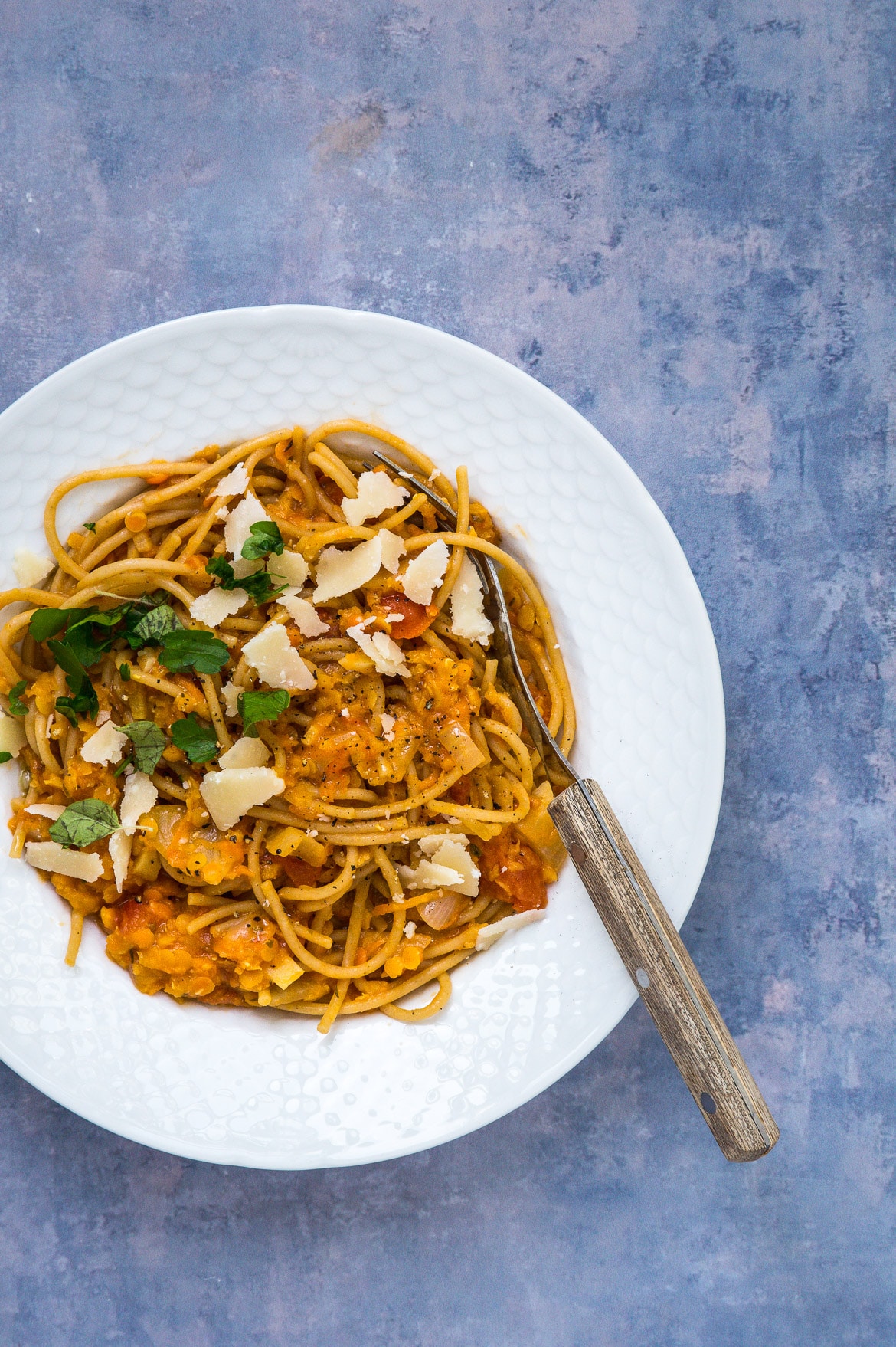 Spaghetti i linsesauce Spaghetti i linsesauce