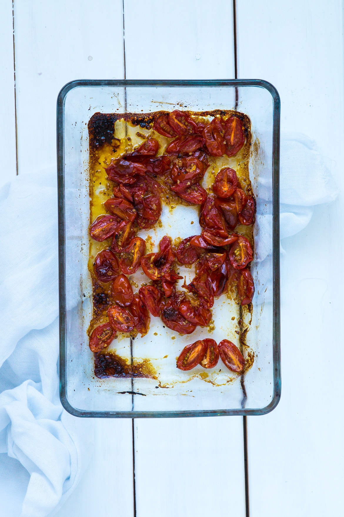 Pasta med bagte tomater og flødesauce Pasta med bagte tomater og flødesauce