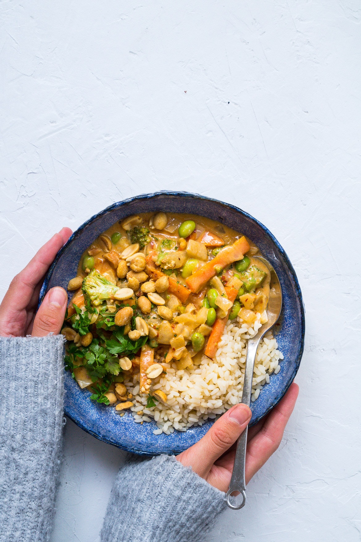 Vegetarisk panang med grønt, rød karrypasta og kokosmælk Vegetarisk panang med grønt, rød karrypasta og kokosmælk