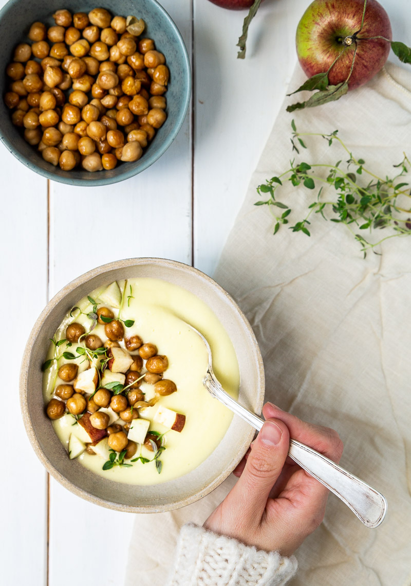 Kartoffelsuppe med porre