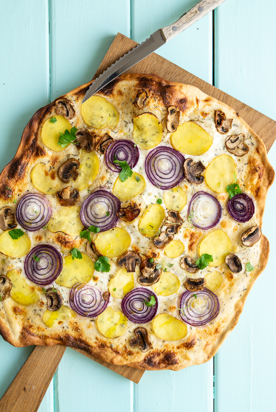 Vegetarisk flammkuchen
