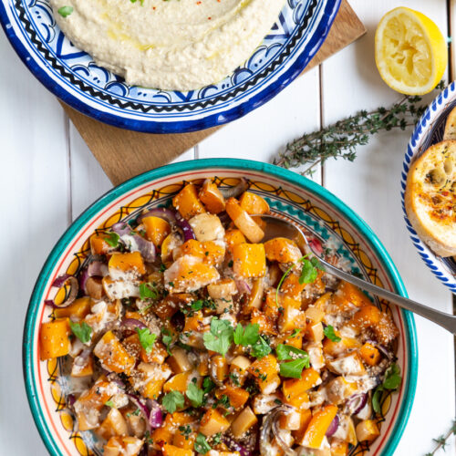 Butternutsquash med tahindressing