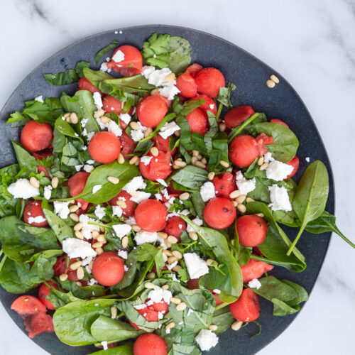 Salat med vandmelon og feta