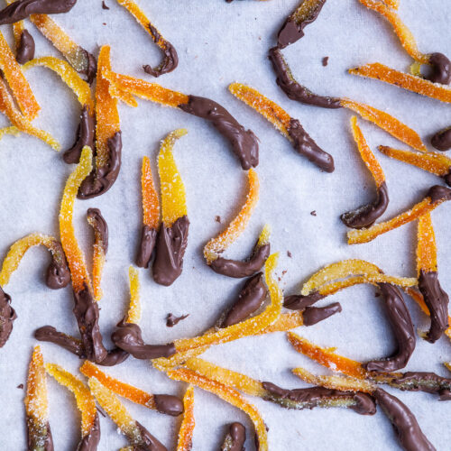 kandiseret appelsinskal med chokolade