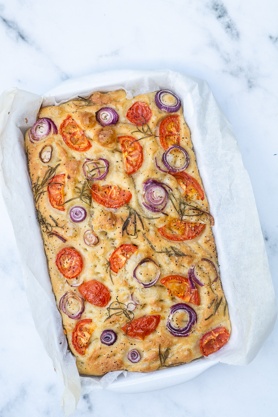 Koldhævet focaccia