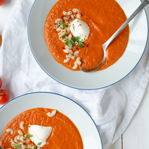 Bagt peberfrugtsuppe
