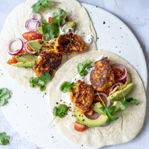 Vegetarfrikadeller med søde kartofler
